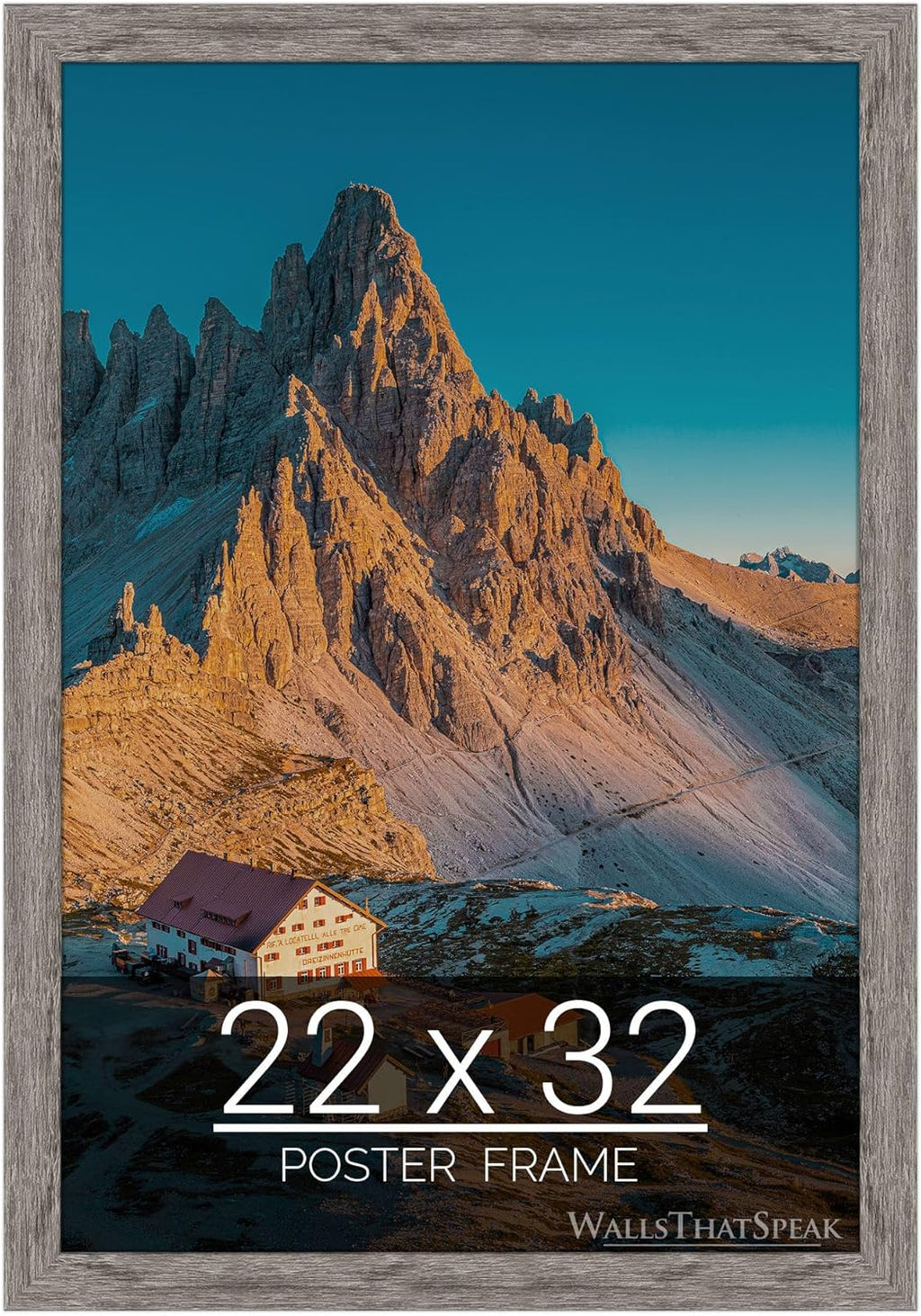 wallsthatspeak 22x32 Gray Barnwood Picture Frame for Puzzles Posters Photos or Artwork