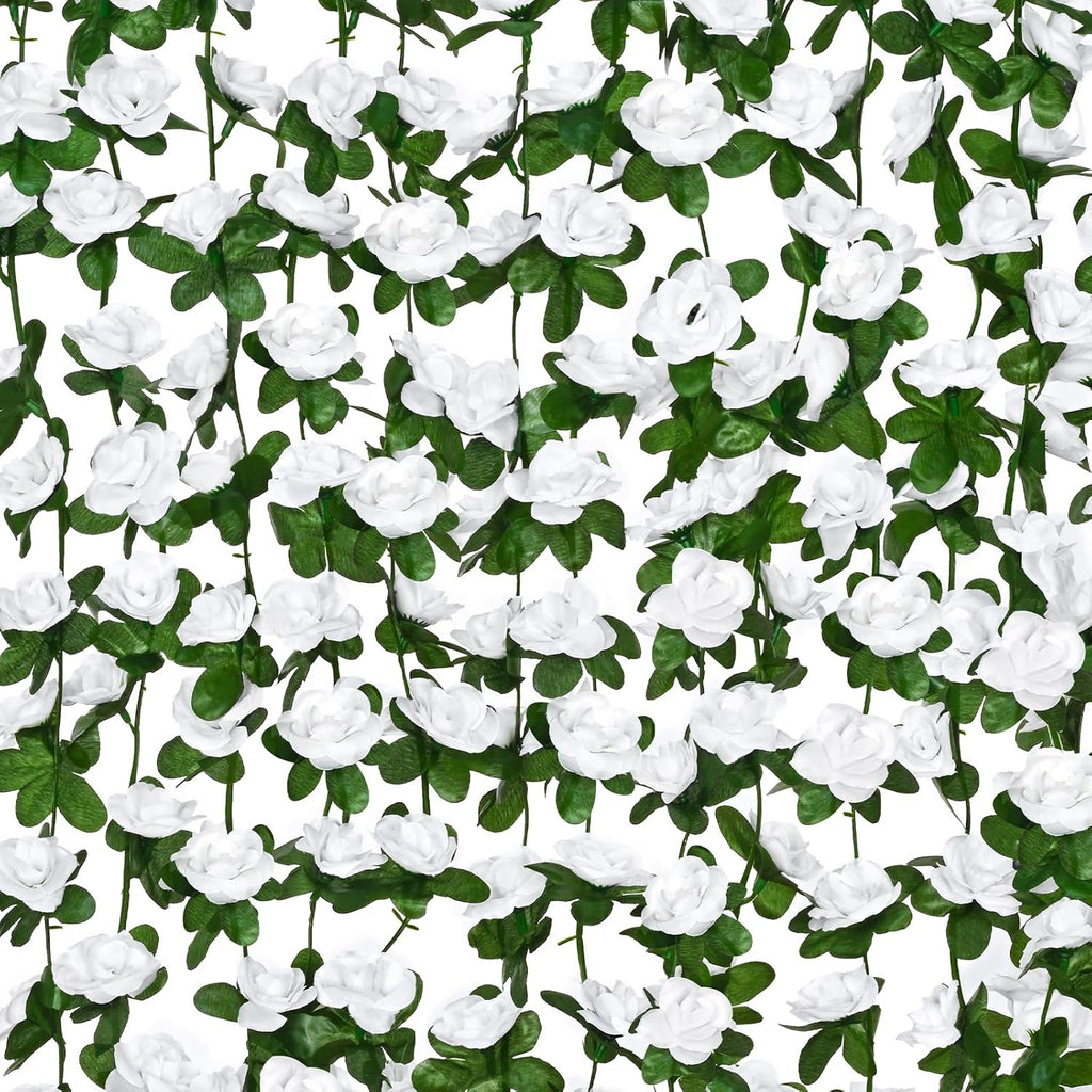 BLEUM CADE 5Pcs 41Ft Flower Garland Artificial Rose Vines for Bedroom, Cute Fake Hanging Flower Vines Floral Garland Decorations for Wedding Party Wall Room Decor Aesthetic