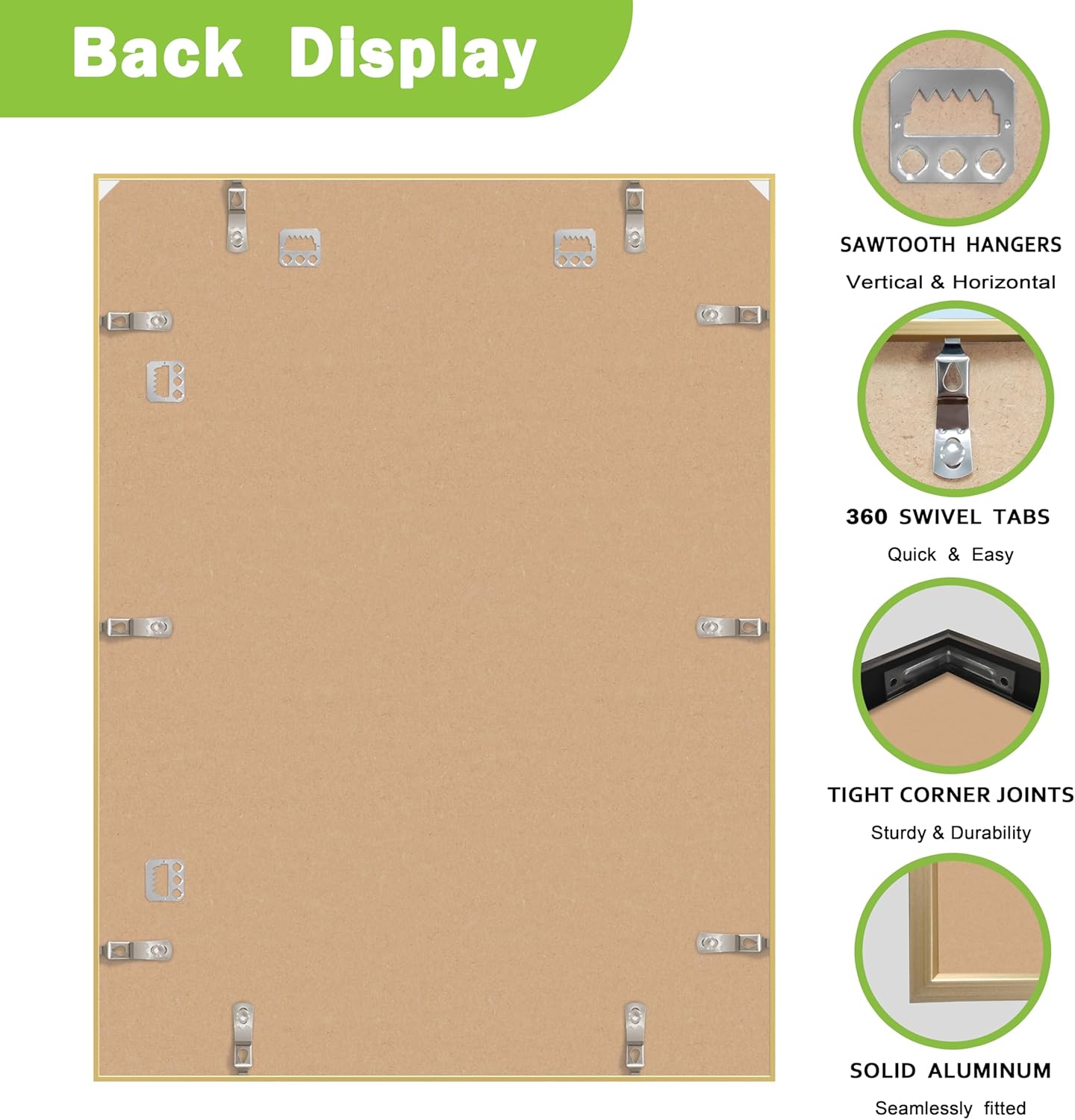 FrameWorks 18x24 Brushed Aluminum Poster Frames – Modern Brushed Metal Design w/Shatterproof Plexiglass, Perfect for Posters, Artwork, Paintings, Wall Displays – Home or Office Decor, Gold - 3 Pack