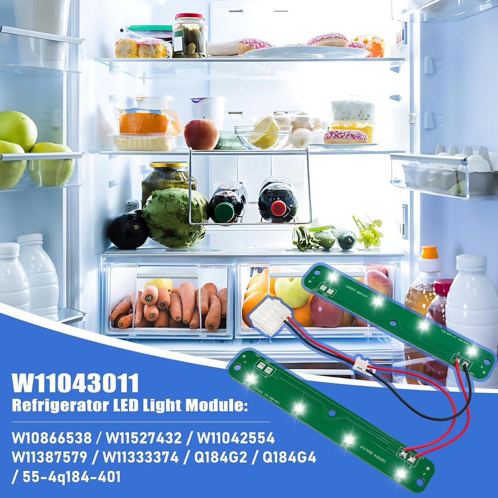 W10866538 Refrigerator LED Light Module - Compatible with Whirlpool, Kenmore, Maytag, Amana, Fridge Light Board Replacement - Replaces W11043011, AP6047972, PS12070396, EAP12070396, 4533926, Q184G2