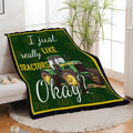 Tractor Blanket Farm Green Tractor Throw Blanket Gifts for Women Girls Men Boys Kids Adults Super Soft Cozy Plush Fluffy Fuzzy Fleece Blanket Decor 60''X80''