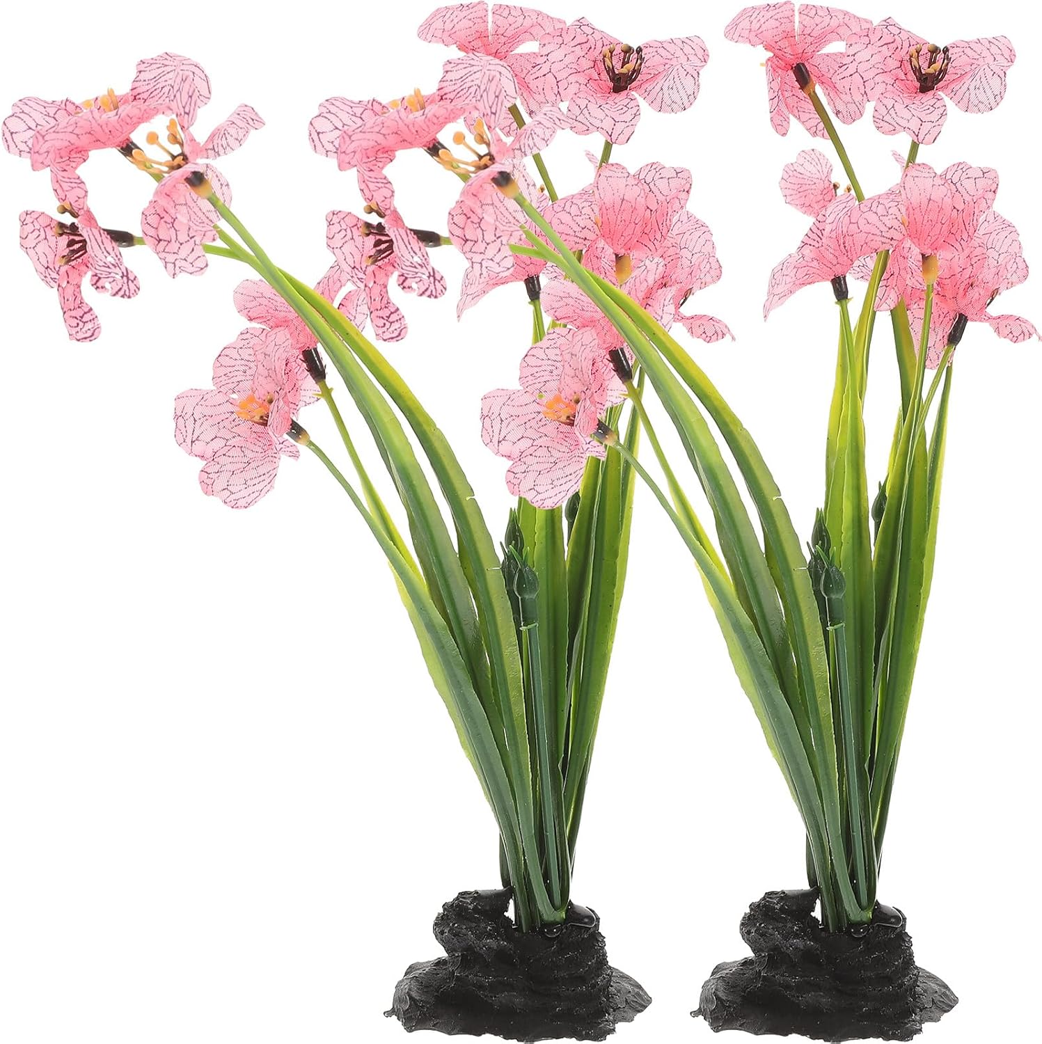 Veemoon 2 Pcs Silk Fish Tank Plants,8. 25 Inch Artificial Aquarium Plants Desktop Aquarium Accessories for Fish Tank Reptiles Habitat Decorations