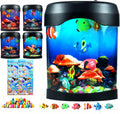 Toycol Fake Fish Lamp, LED Aquarium Sensory Light with 6 Color Changing and 7 Fake Fish, Mood-Relaxing Night Light, Exquisite Decoration for Office, Room and Party, Gifts for Kids and Adults