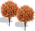 28" Artificial Boxwood Topiary Tree, UV Resistant Fall-Themed Faux Topiary for Outdoors & Indoors, Realistic Topiary Bush for Porch,Front Door, Patio,Thanksgiving & Seasonal Home Decor