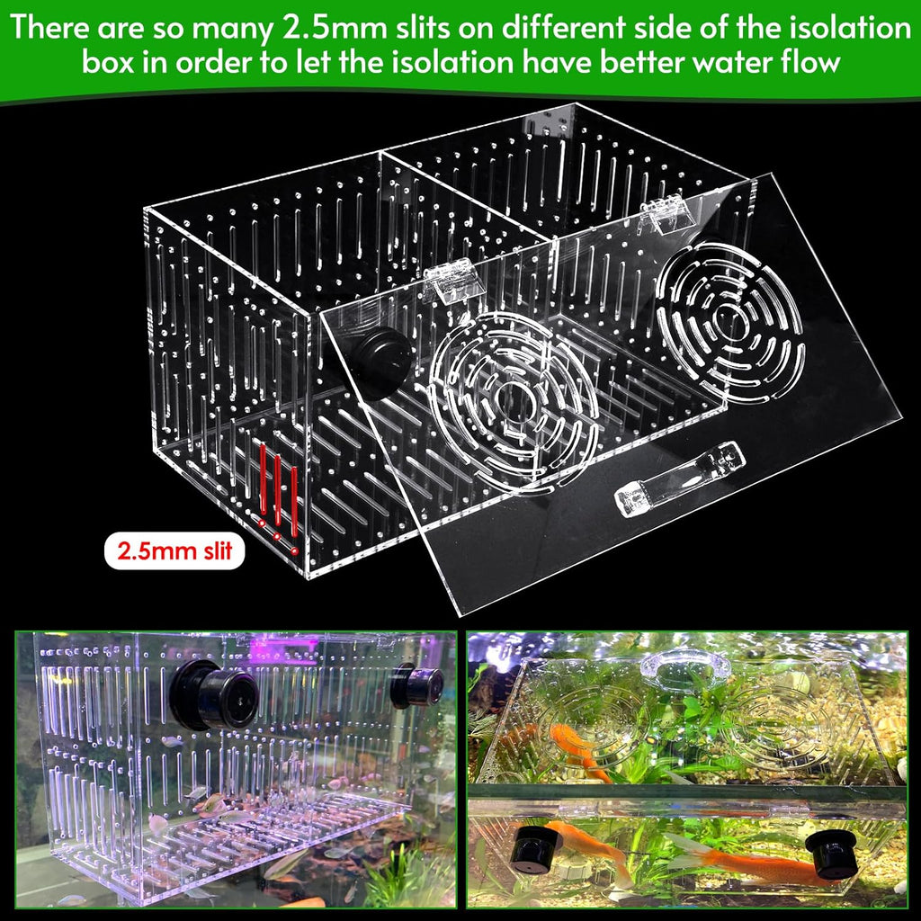 Magnet Acclimation Box for Saltwater Fish Quarantine Aquarium Isolation Box for Aquarium Fish Anemone Reef Coral