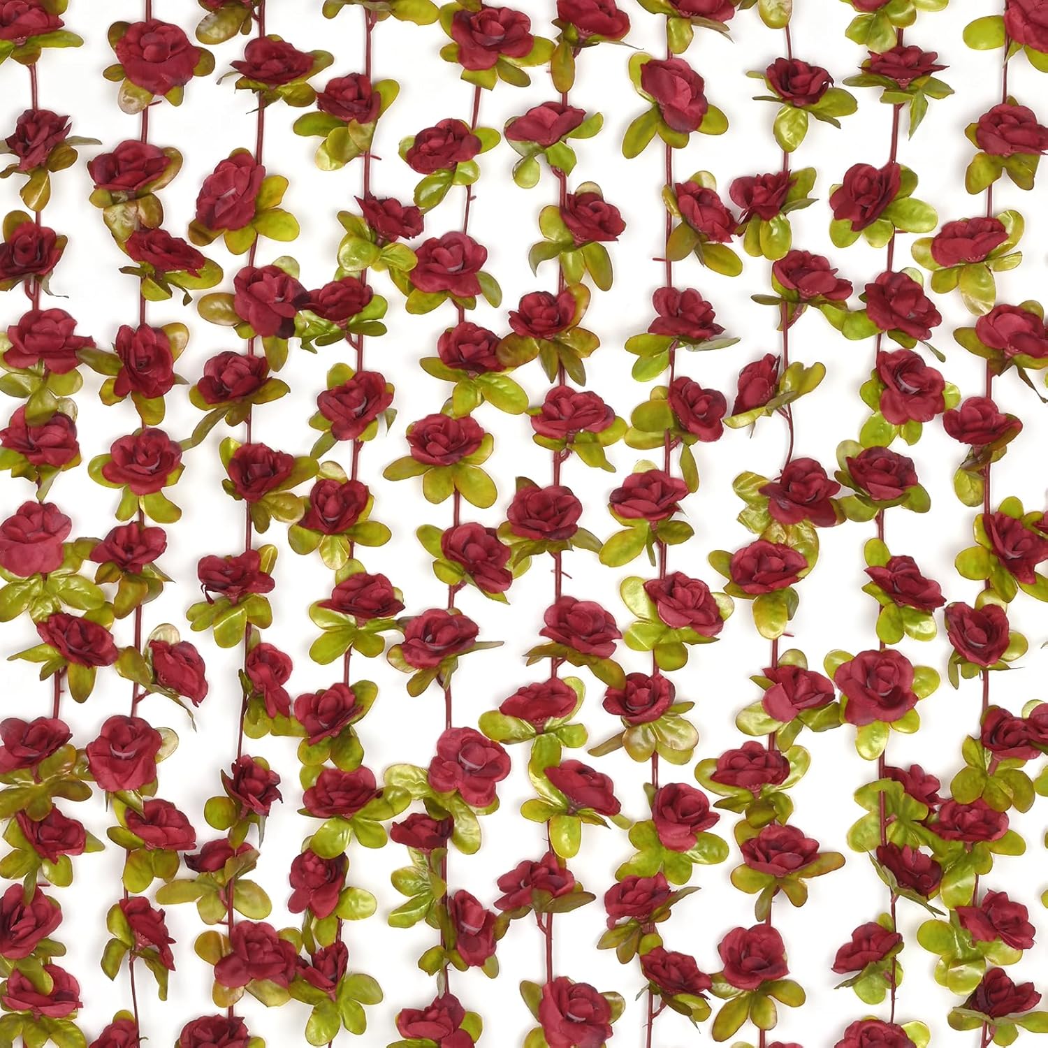 BLEUM CADE 2Pcs 16.4Ft Flowers Garland Artificial Rose Vines for Bedroom, Cute Fake Hanging Flower Vines Floral Garland Decorations for Wedding Party Wall Room Decor Aesthetic