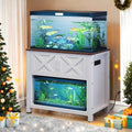 YITAHOME Heavy Duty 40-50 Gallon Aquarium Stand with Power Outlets, Cabinet for Fish Tank Accessories Storage - Metal Fish Tank Stand Suitable for Fish, Turtle, 660LBS Capacity, White