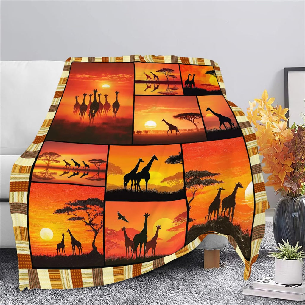 Giraffe Throw Blanket Giraffe Stuff Gifts for Kids Girls Boys Adults Women Men Soft Cozy Warm Plush Fluffy Fuzzy Fleece Blanket Decor 40''X50''