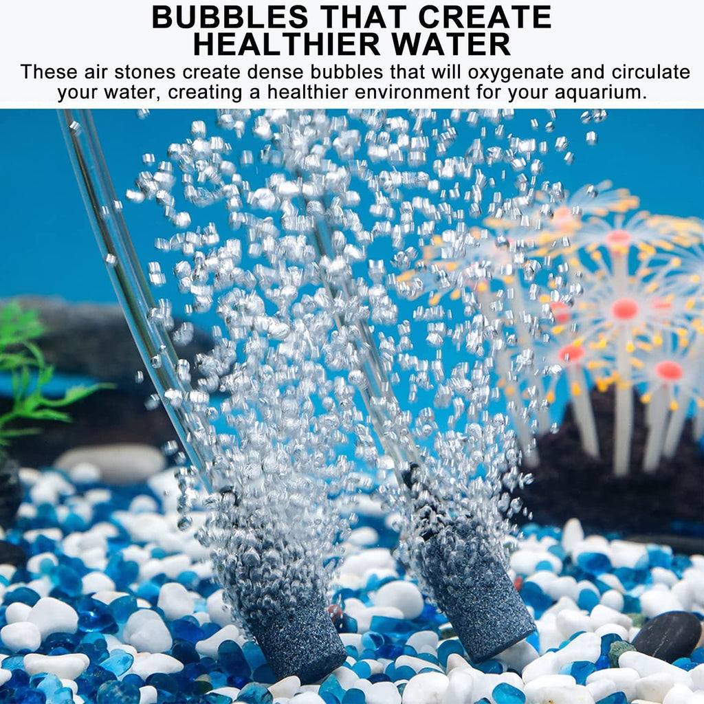 Air Stone Bubble Diffuser Ball - for Aquarium Air Pump and Fish Tanks, Gray, Pack of 10pcs