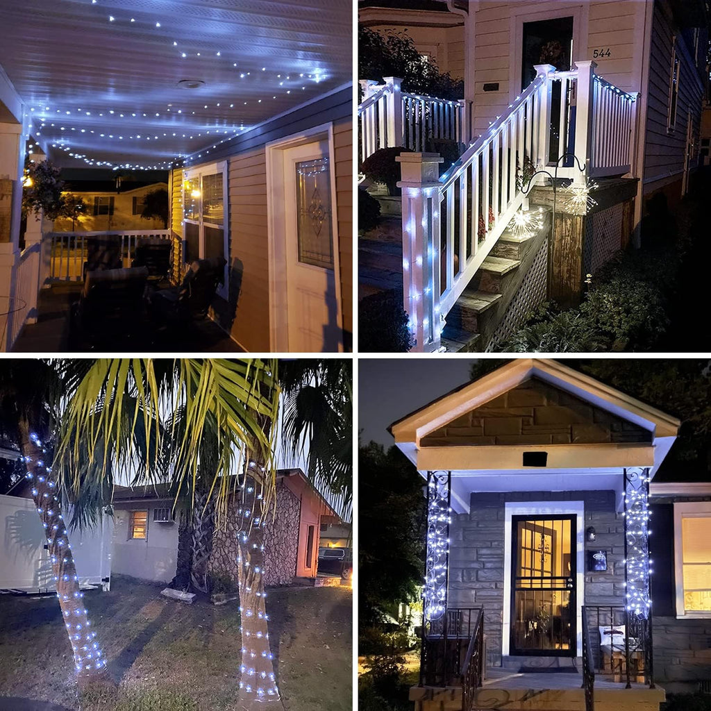 JMEXSUSS 2 Pack Fairy Lights Battery Operated, Total 400 LED 132ft Outdoor Fairy String Lights with Remote, 8 Modes Copper Wire Twinkle Lights for Bedroom Tree Wall Patio Outside Decor, White