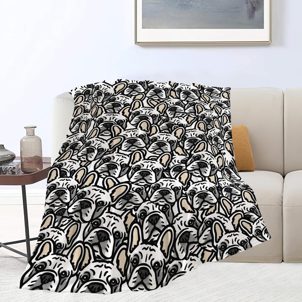 Boston Terrier Throw Blanket French Bulldog Frenchie Puppy Stuff Gifts for Dog Lover Kids Girls Boys Adults Women Men Soft Cozy Warm Plush Fluffy Fuzzy Fleece Blanket Decor 40''X50''