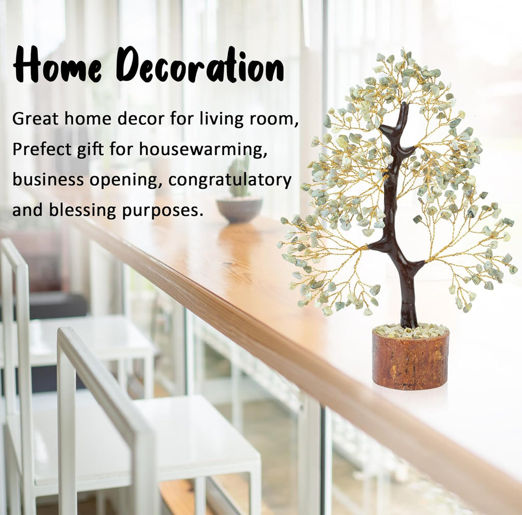 Crocon Serpentine Gemstone Tree, Crystal Tree of Life - Chakra Tree - Feng Shui Tree Decor - Money Tree Bonsai - Healing Crystal - Stone Tree - Home Decor - Spiritual Gift - Gem Tree