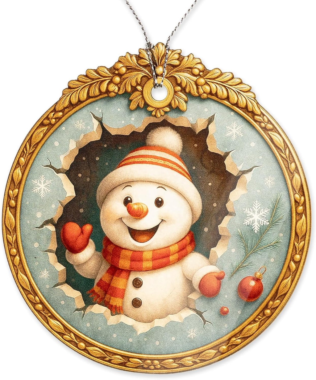 Christmas Ornament 2025 - Snowman Ornament - Snowman Ornaments for Christmas Tree - Acrylic Christmas Ornaments - Christmas Ornament 2025 - White Elephant Gifts - Xmas Tree Funny Decoration