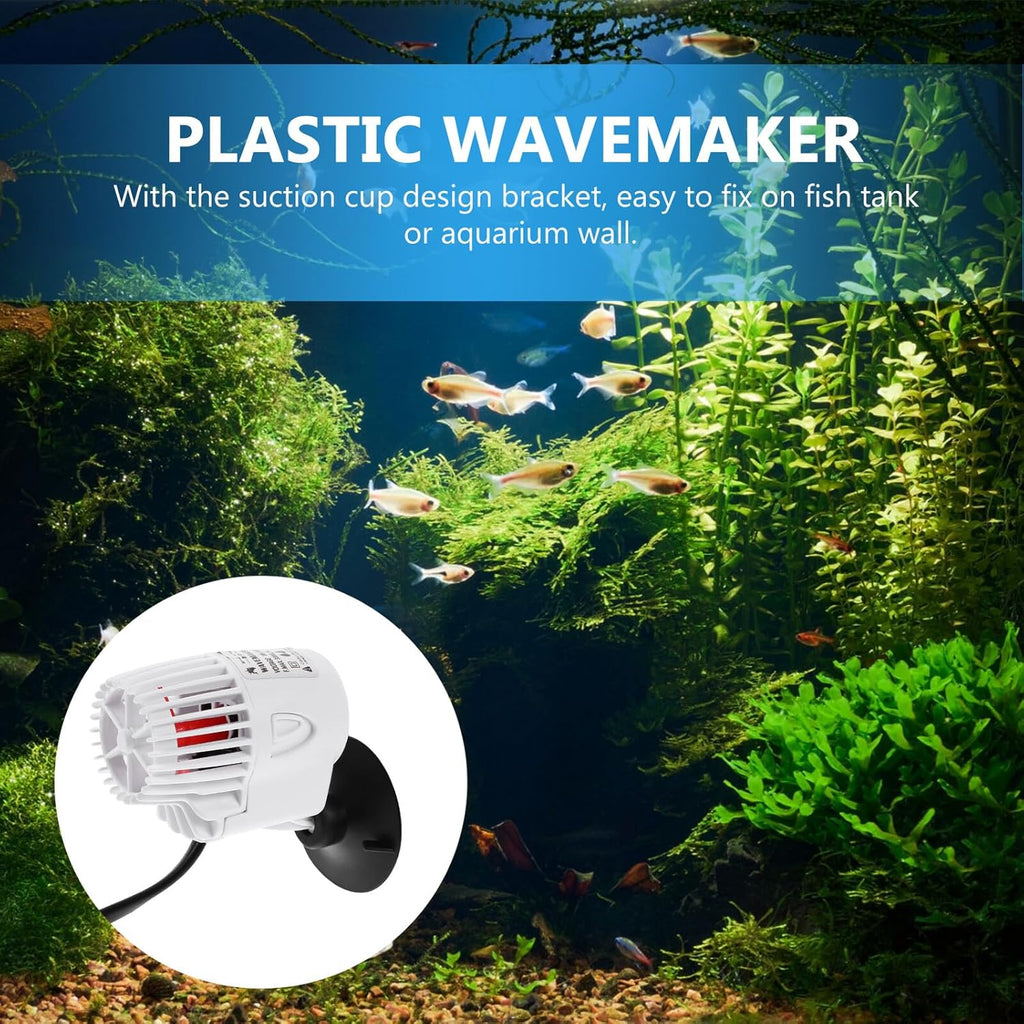 Aquarium Wave Maker Pump with Suction Cup Bracket Powerful Circulation and Water Cleaning for Fish Tank Quiet Plastic Surf Pump with US Plug Suitable for Fresh and Saltwater