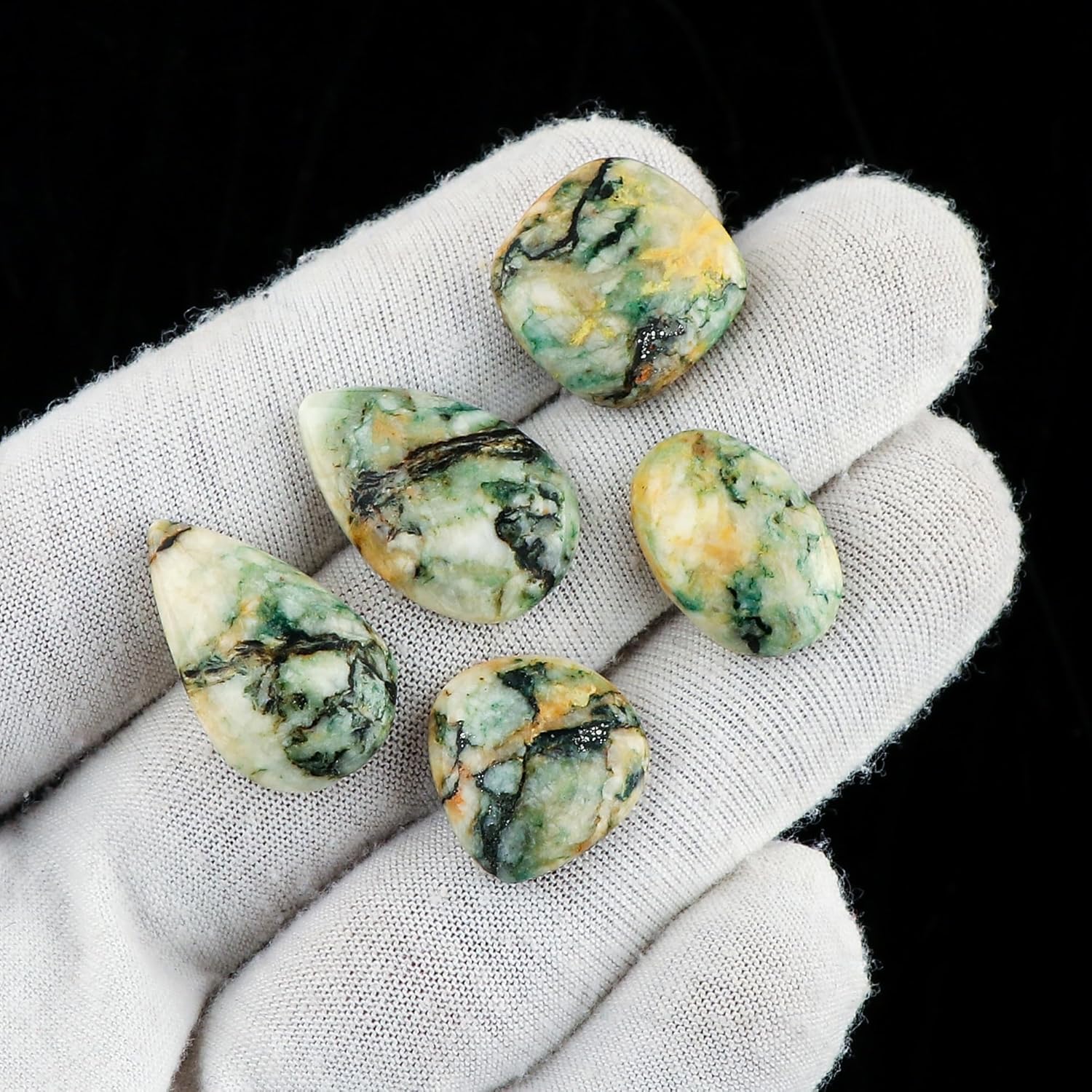 CRYSTALIS 5pcs Natural Dolomite Loose Gemstone Wholesale Bulk Cabochons Jewelry Making Supply, Chakra Healing Polished Stones, Wire Wrapping, DIY, Gem Collection, Mix-Shape