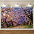 AOFOTO Pink Cherry Blossom Forest Photo Backdrop Spring Outdoor Parks Flower Photography Background Wedding Bridal Shower Reception Decor Banner Adults Kids Portrait Studio Photo Props 9x6ft