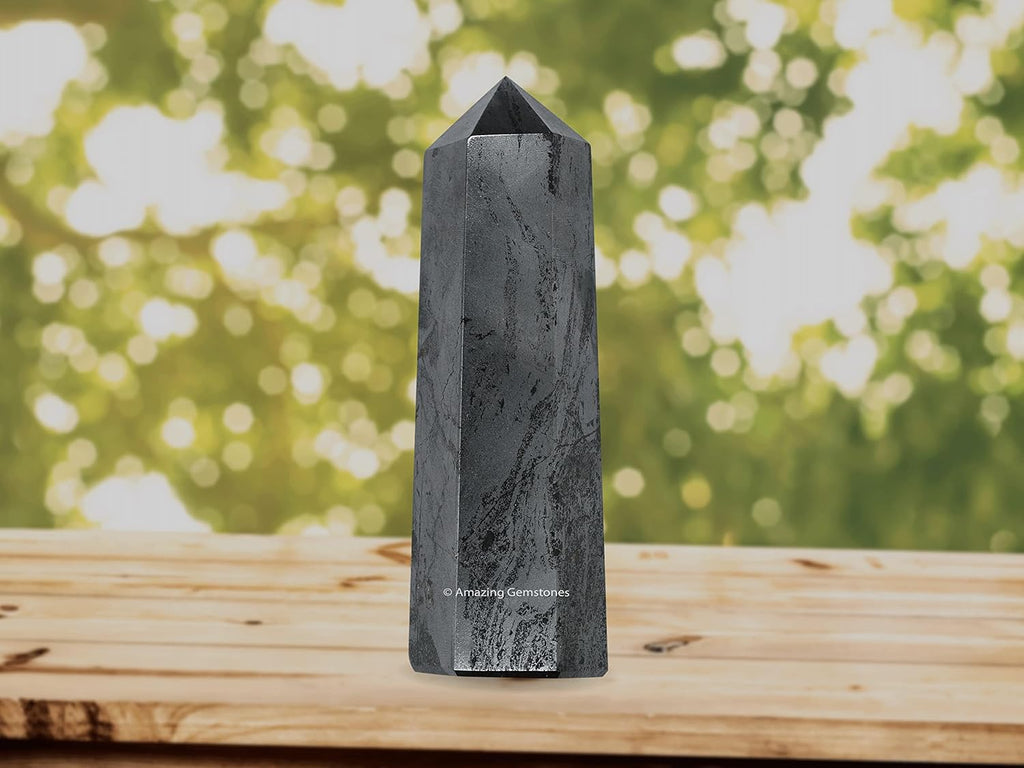 Amazing Gemstone Large Hematite Crystal Towers ~ Natural Healing Crystal Point Obelisk for Reiki Healing and Crystal Grid (5.5 to 6 INCH)
