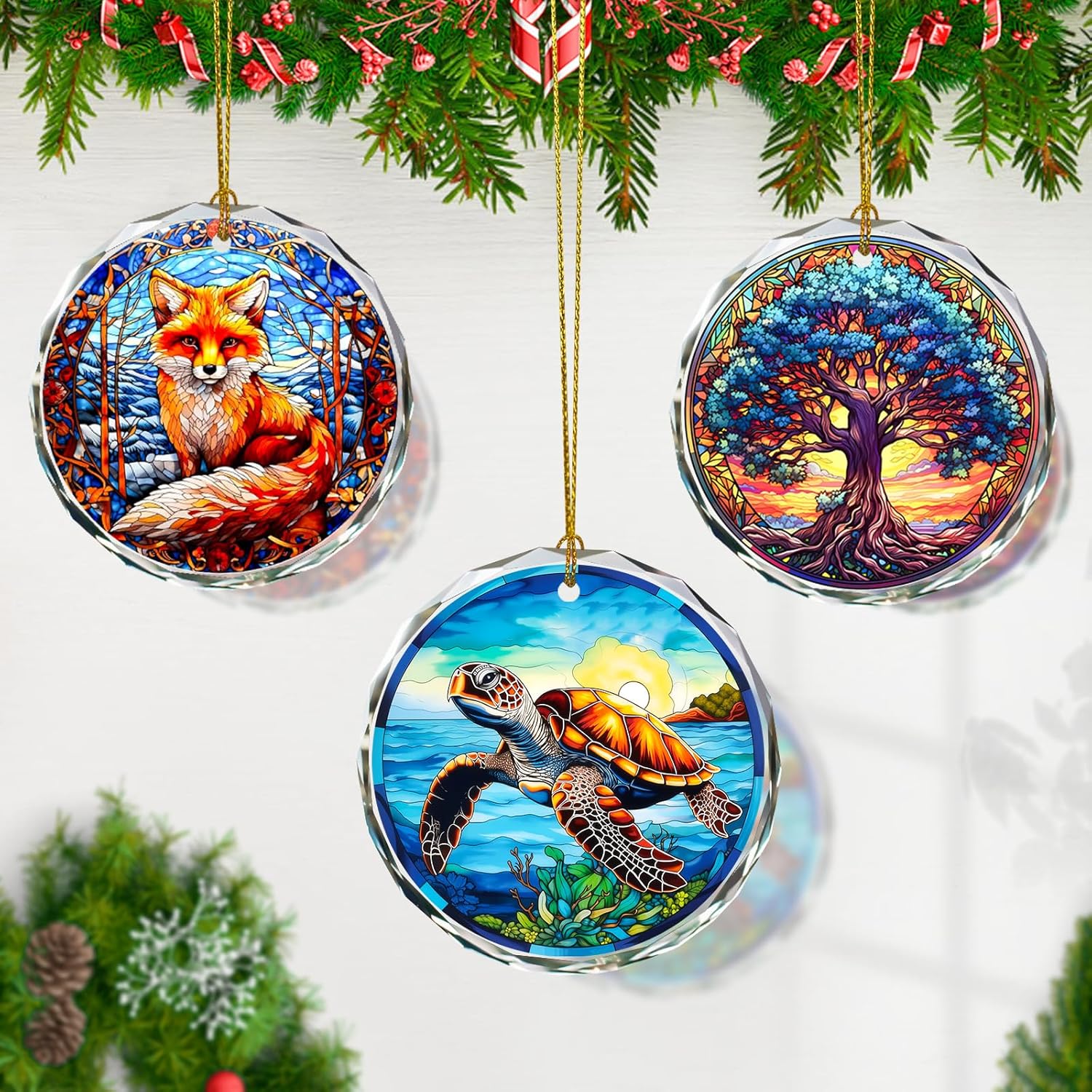 Stained Glass Sea Turtle Ornament - Christmas Tree Decor, Gift Exchange Present