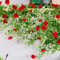 Warmtree Realistic Miniature Artificial Rose Vines Cute Flower Decorations DIY Mini Model Railway Fairy Garden Architecture Diorama Scenery Landscape Layout (Red)