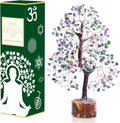 Amethyst & Green Aventurine Crystal Tree Gemstone Tree of Life Chakra Bonsai Tree for Room & Office Decor Spiritual Gift Meditation Birthday Gift for Women Mom her Sister Housewarming Gifts Home