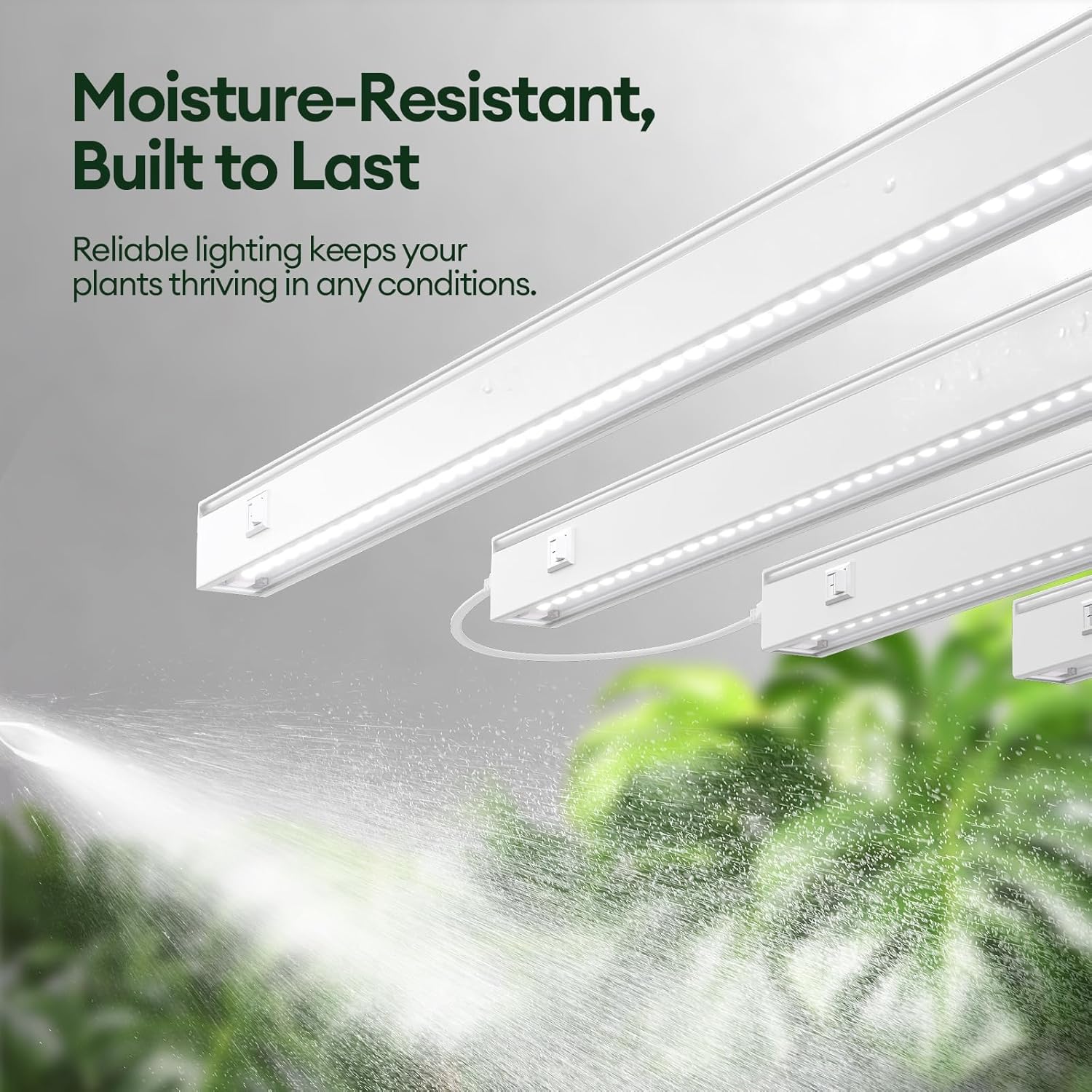 Grow Lights for Indoor Plants 2FT, Sun-Like Full Spectrum 5000K Grow Light, 60W(4 x 15W), T5 LED Grow Light Strips for Indoor Plants and Flowers, High PPFD, Linkable, White, 4-Pack