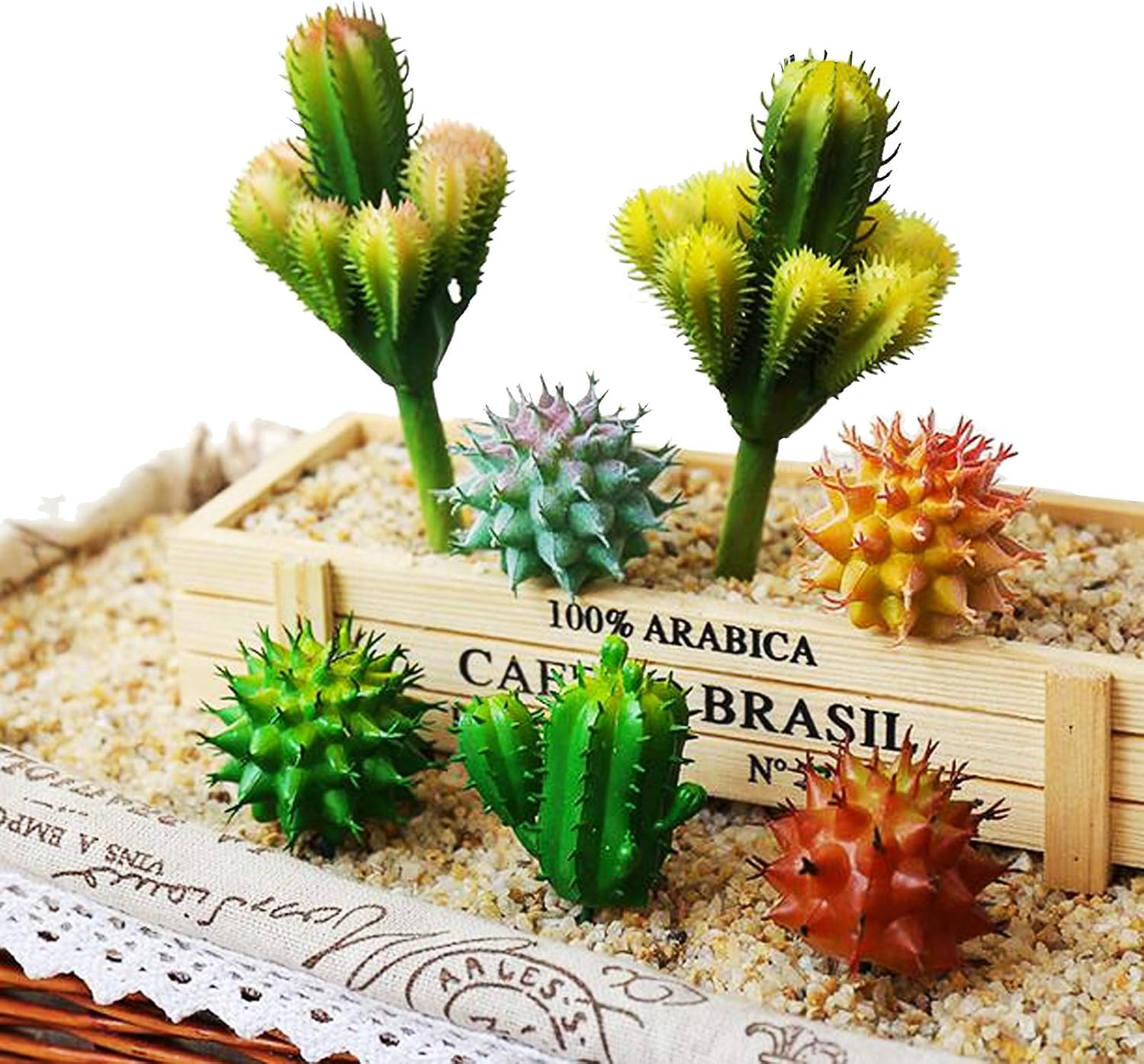 N|A Cayway 10 PCS Artificial Cactus and Succulent Plants - Faux Cacti Decor for Decoration - Bulk Pack