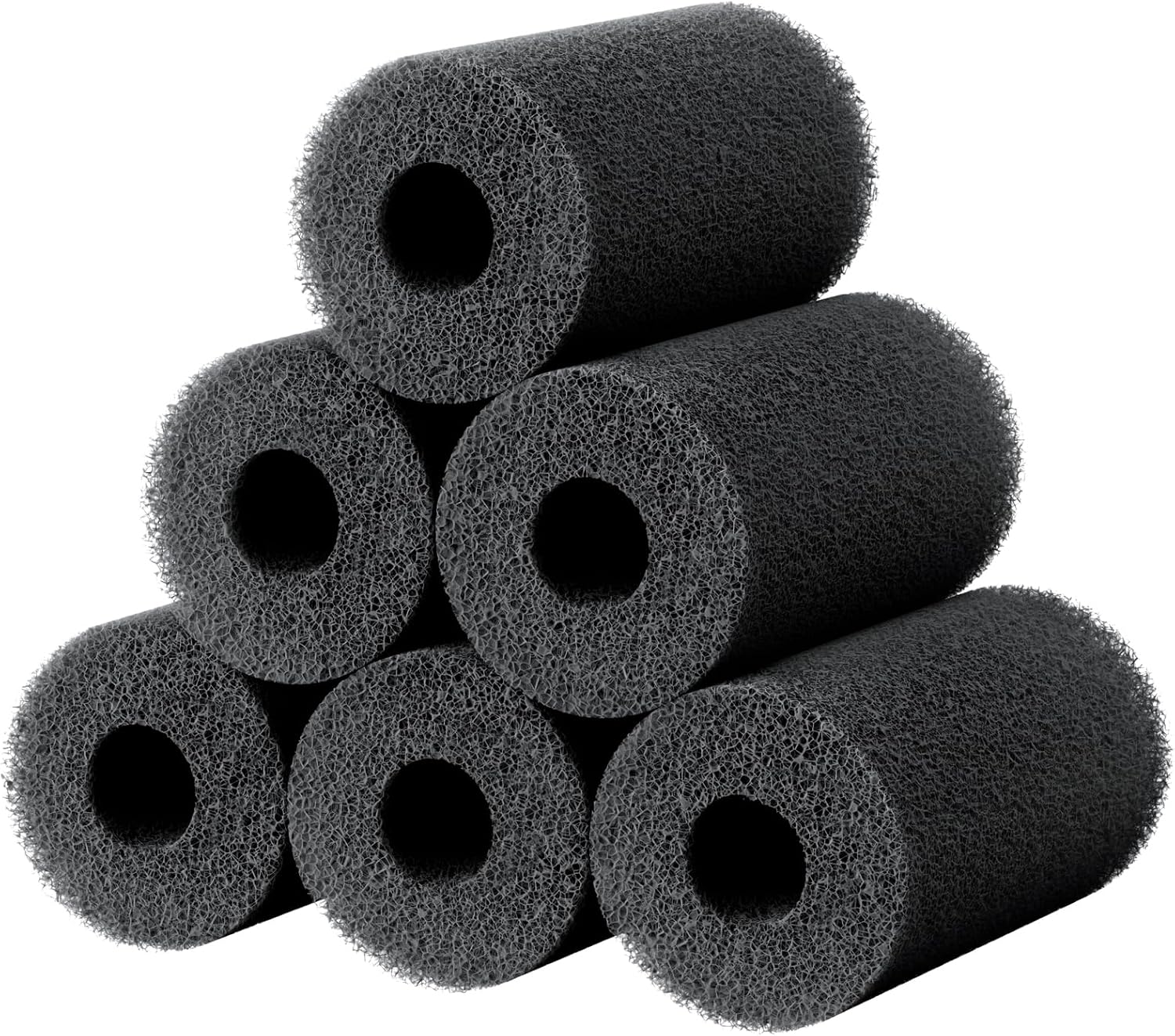 Pawfly 6 Pack Pre-Filter Sponge, Aquarium Filter Sponge 0.8" Intake Sponge Foam Roll for Small Fish Shrimp Fry Fish Tank Covers Accessories