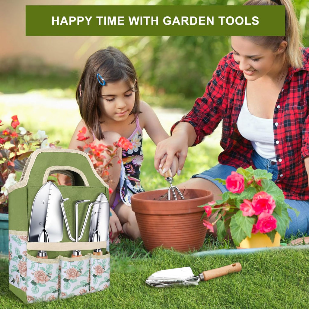 Kynup Gardening Tools, Garden Tools Set-9 Piece Gardening Gift for Women, Gardening Kit Ideal Hand Garden Tool, Thickened Stainless Steel, Rust-Proof, Garden Supplies, Essentials, Garden Stuff
