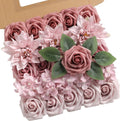 YYHUAWU Artificial Flowers Combo Box Set Gradient Color Flower Leaf with Stems for DIY Wedding Bouquets Centerpieces Baby Shower Party Home Decorations