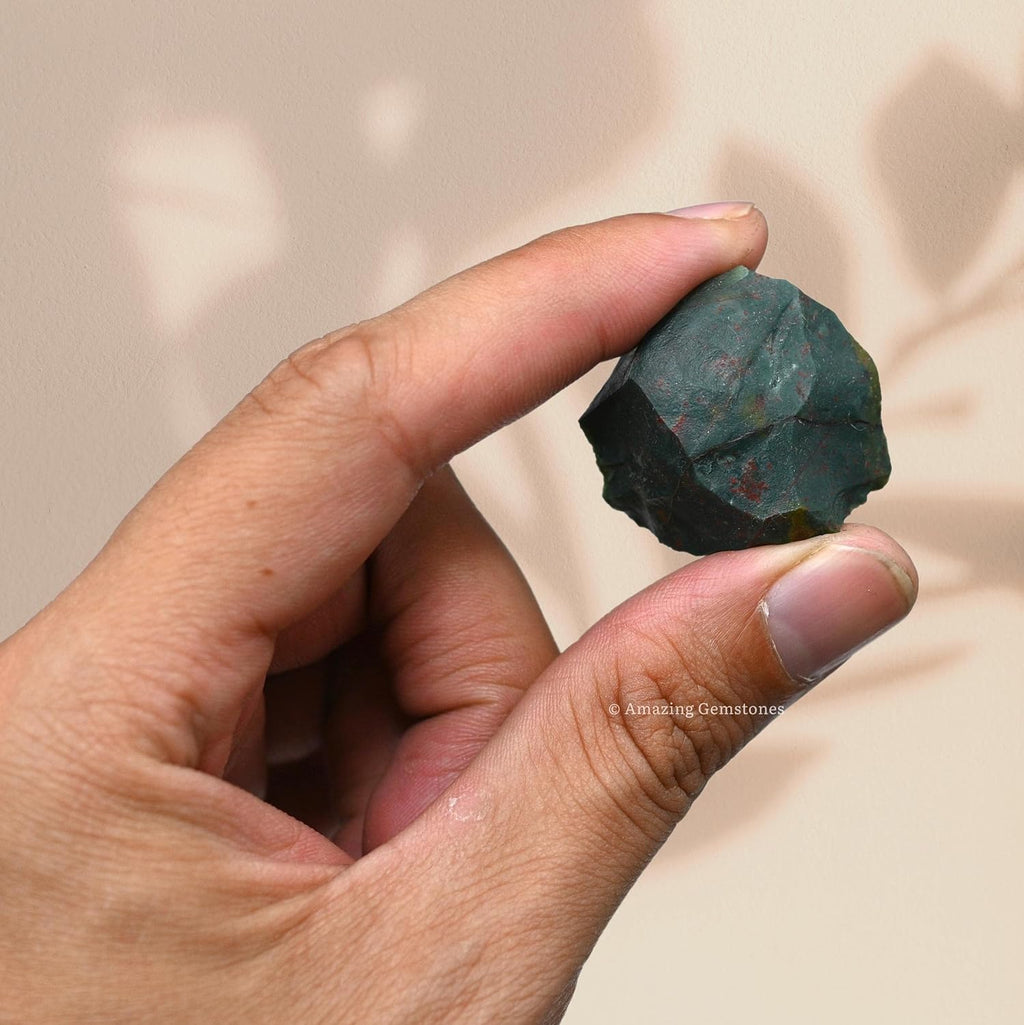 Amazing Gemstone Bloodstone Raw Crystals and Healing Stones, Natural Rocks for Tumbling and DIY Raw Stones and Crystals (1 LB)