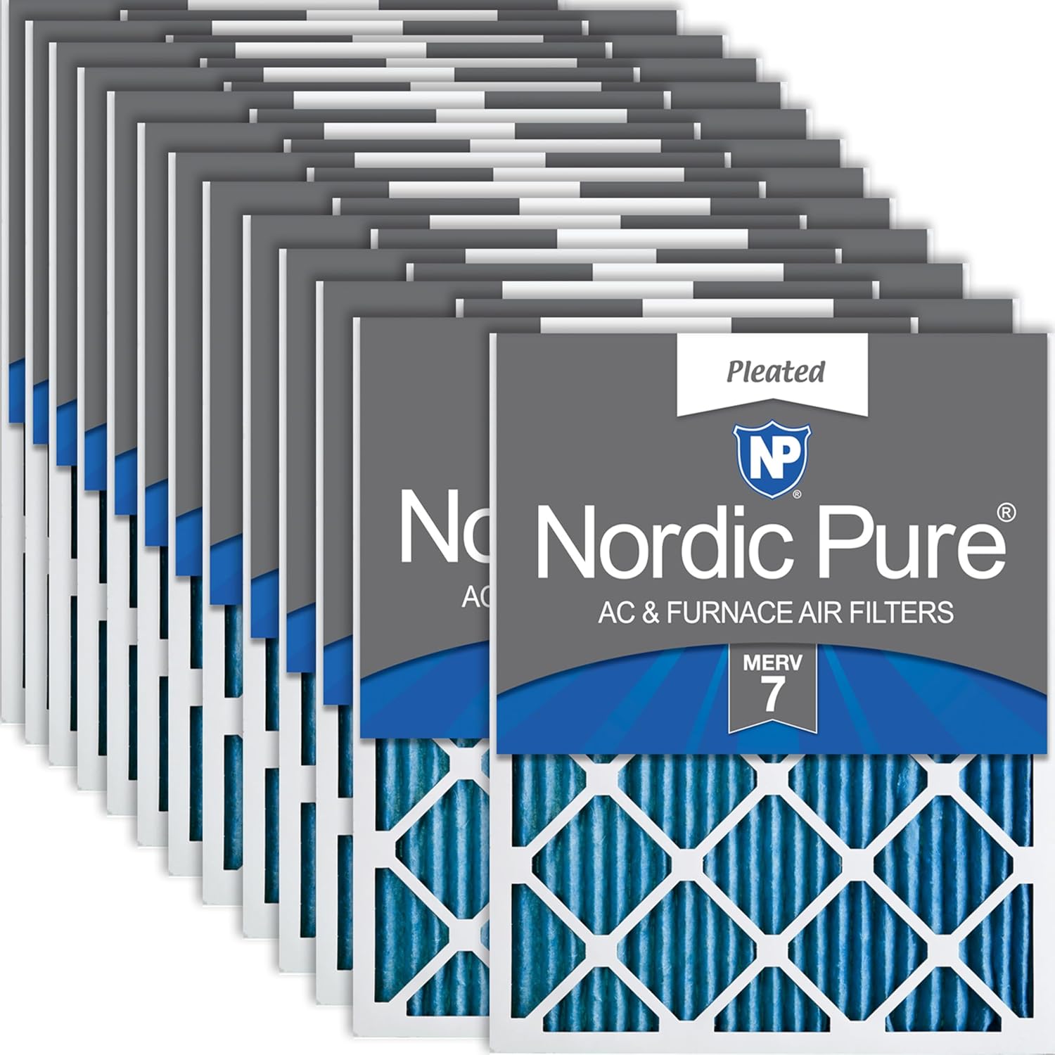Nordic Pure 20x25x1 (Actual Size: 19 1/2 x 24 1/2 x 3/4) Pleated MERV 7 Air Filters 24 Pack