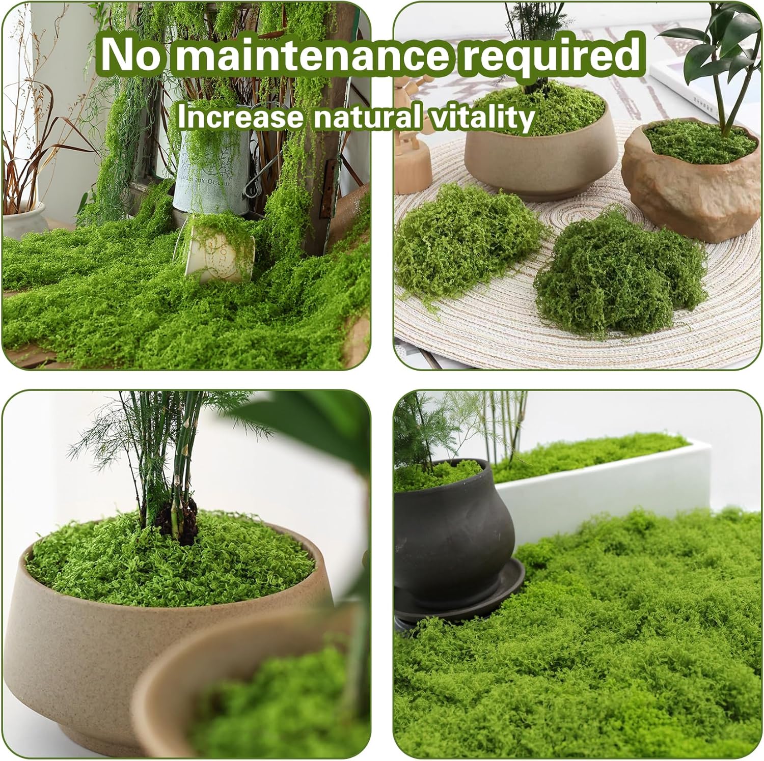 Fake Green Moss 7.05 oz Artificial Moss for Crafts Potted Plants Indoor, Faux Moss Decor for DIY Decorative Table Centerpieces, Glass Containers, Party Wedding & Fairy Garden Floral (Light Green)