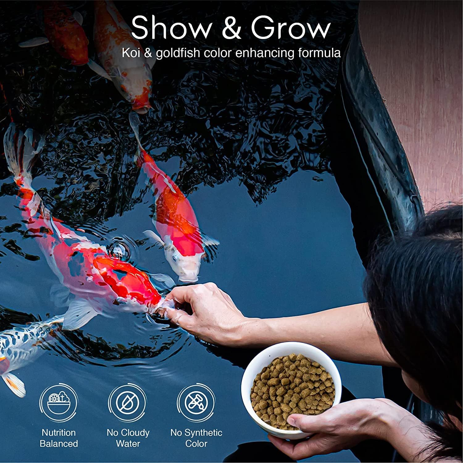 BIG Kahuna Koi Fish Food for Ponds 1lb - Koi Food for Pond Fish Food Pellets – 3/16-1/4 Floating Pond Pellet