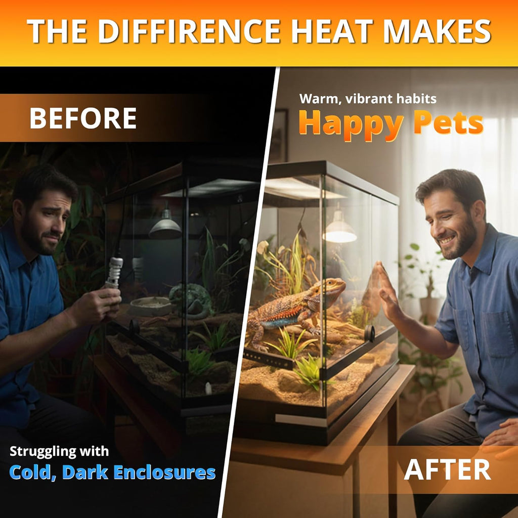 100W Reptile Heat Lamp Bulbs – 100 Watt Basking Bulbs for Reptiles, Bearded Dragon, Lizard, Turtle, Snake – Daylight Heat Light Bulb for Reptile Tank, Amphibian Terrarium (2 Pack)