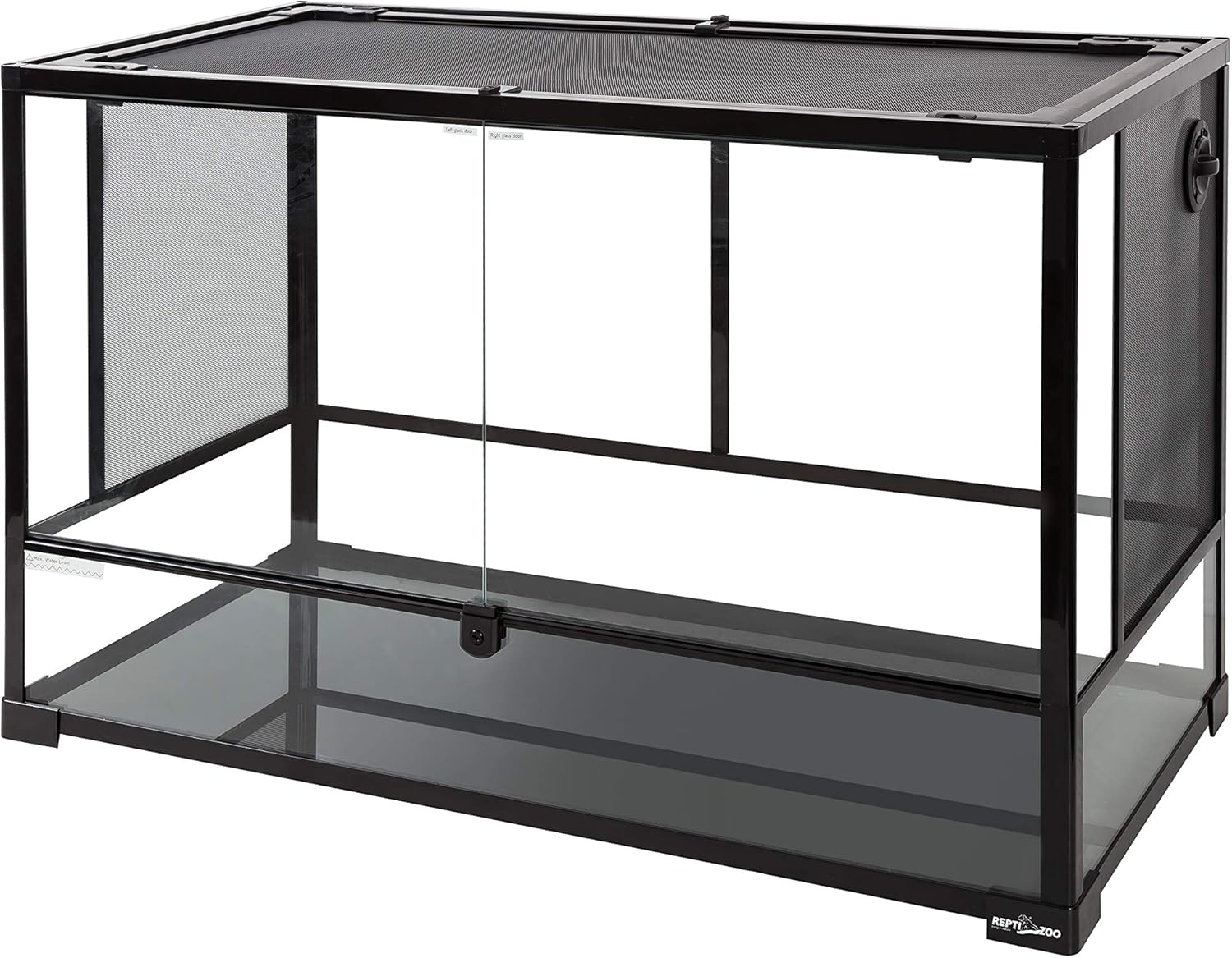 REPTI ZOO 67 Gallon Large Reptile Glass Terrarium Tank Double Hinge Door with Screen Ventilation Reptile Terrarium Cage 36" x 18" x 24"(Knock-Down)