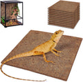 ZeeDix 10 Pcs Reptile Carpet, 12X12 inch Natural Coconut Fiber Liner Mat Flooring Accessories for Reptile Tank - Bearded Dragon Tortoise Lizard Turtle Snake Leopard Gecko Substrate Bedding