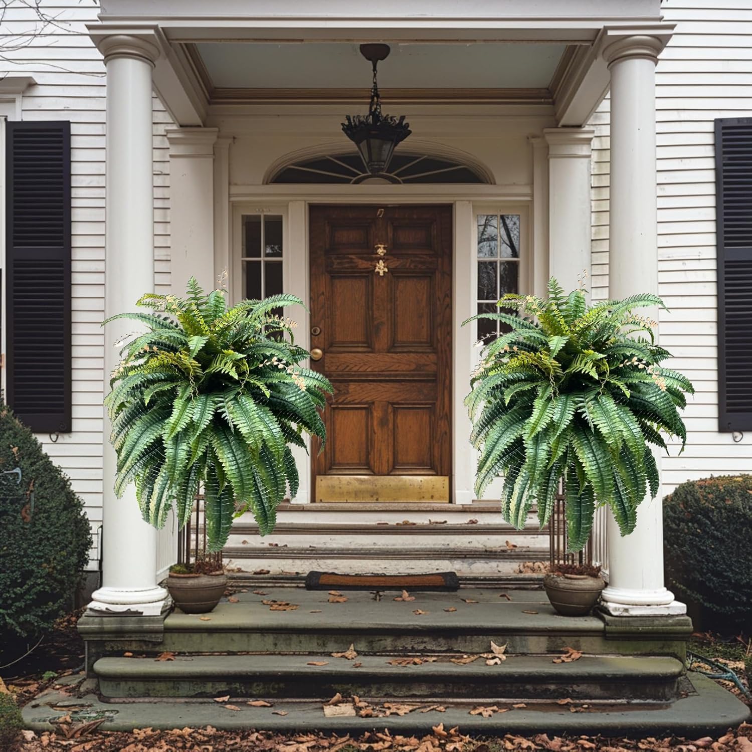 Giant Artificial Boston Ferns for Outdoors Large,Uv Resistant Lifelike Artificial Plants Large,Faux Fern Silk Ferns That Look Real,Fake Fern for Outside Lifelike 128 Branches