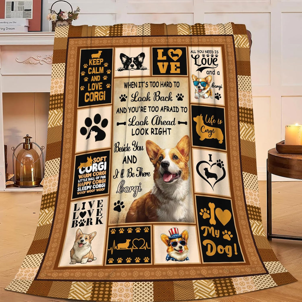 Corgi Throw Blanket Corgi Puppy Stuff Gifts for Dog Lover Kids Girls Boys Adults Women Men Soft Cozy Warm Plush Fluffy Fuzzy Fleece Blanket Decor 50''X60''