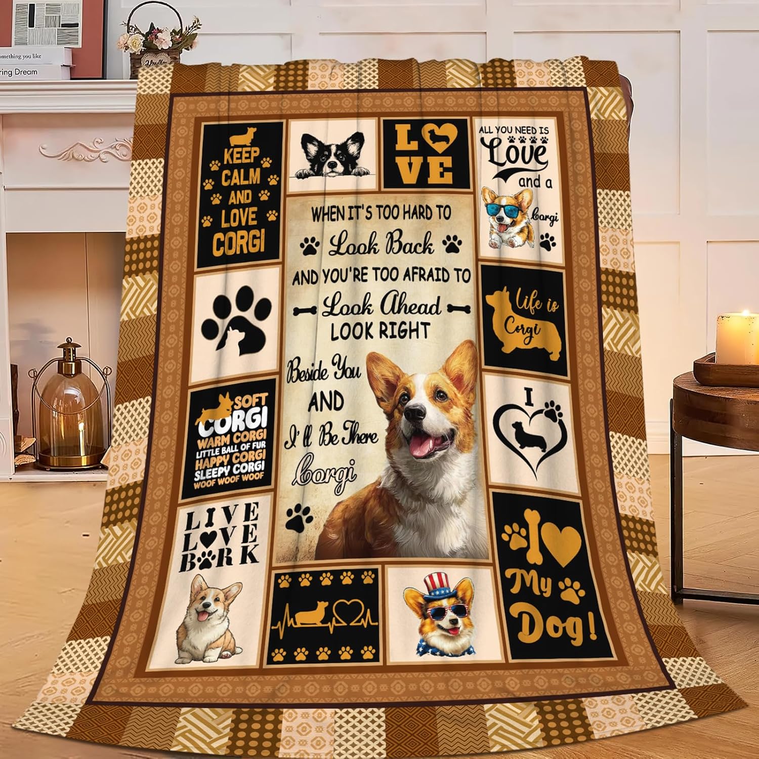 Corgi Throw Blanket Corgi Puppy Stuff Gifts for Dog Lover Kids Girls Boys Adults Women Men Soft Cozy Warm Plush Fluffy Fuzzy Fleece Blanket Decor 40''X50''