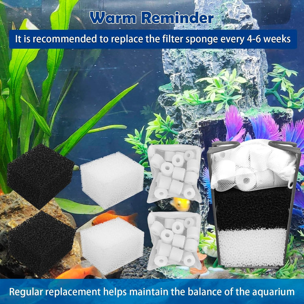 Three-Stage Filtration Tank Filter Maintenance Kit Replacement for AquaClear 20 Power Filter,Aquarium Filter Media Replacement for Fish Tank Filter for 5- to 20-Gallon Aquariums