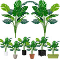 Artificial Palm Tree Leave Plants - 2PCS 28'' Tall Fake Plant Monstera Leaf Indoor Outdoor, Large Faux Floor Plant for Living Room, Bedroom Plants Decor, Bathroom Farmhouse Home House Decor