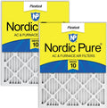 Nordic Pure 20x25x1 (19 1/2 x 24 1/2 x 3/4) Pleated MERV 10 Air Filters 2 Pack
