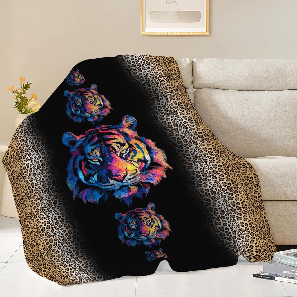 Tiger Throw Blanket Tiger Stuff Gifts for Kids Girls Boys Adults Women Men Soft Cozy Warm Plush Fluffy Fuzzy Fleece Blanket Decor 40''X50''