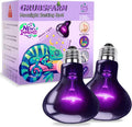 100W Reptile Night Light Bulb, UVA Heat Lamp – Simulated Natural Moonlight Purple Basking Bulb for Bearded Dragon, Lizard, Snake, Turtle, Chameleon, Amphibians, Aquarium & Terrarium Use