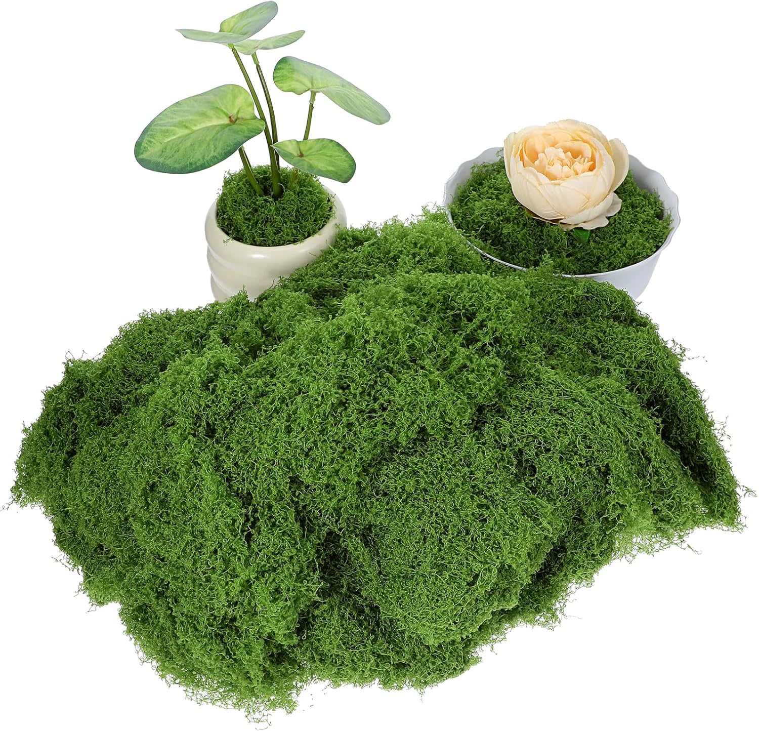 Kifmurase Fake Green Moss for Potted Plants Indoor, 17.6OZ Artificial Moss for Crafts, Faux Grass Decor for Fairy Garden, DIY Table Centerpieces Decor, Fairy Garden Floral Model Making, Walls