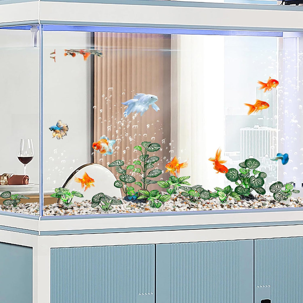 MyLifeUNIT Betta Fish Tank Decor Plants, 10 Pack Silk Aquarium Plants for Fish Tank Decorations, Betta Fish Leaf Pad for Sleeping Resting Hiding Playing