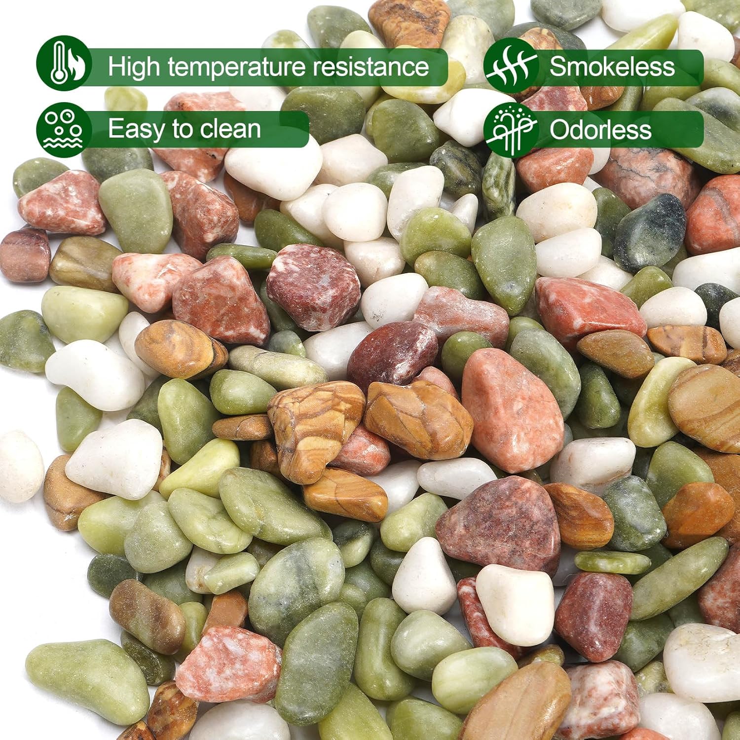 5 lb Pebbles for Indoor Plants, 3/8 Inch Decorative Rocks for Potted Plants, Natural Polished Pebbles for Vases, Succulent, Planters, Landscaping Drainage and Outdoor Gardening