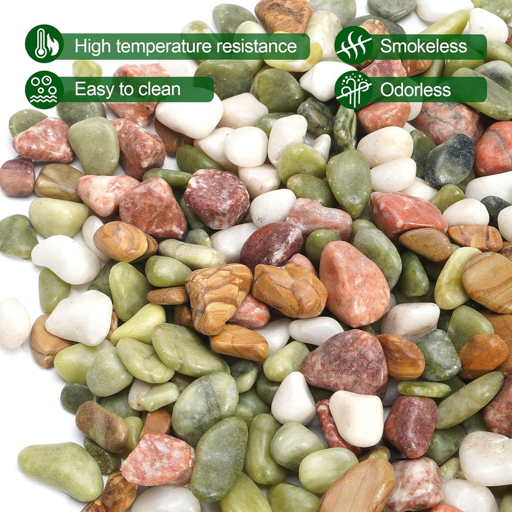 2.2 lb Pebbles for Indoor Plants, 1/2 Inch Decorative Rocks for Potted Plants, Natural Polished Pebbles for Vases, Succulent, Planters, Landscaping Drainage and Outdoor Gardening
