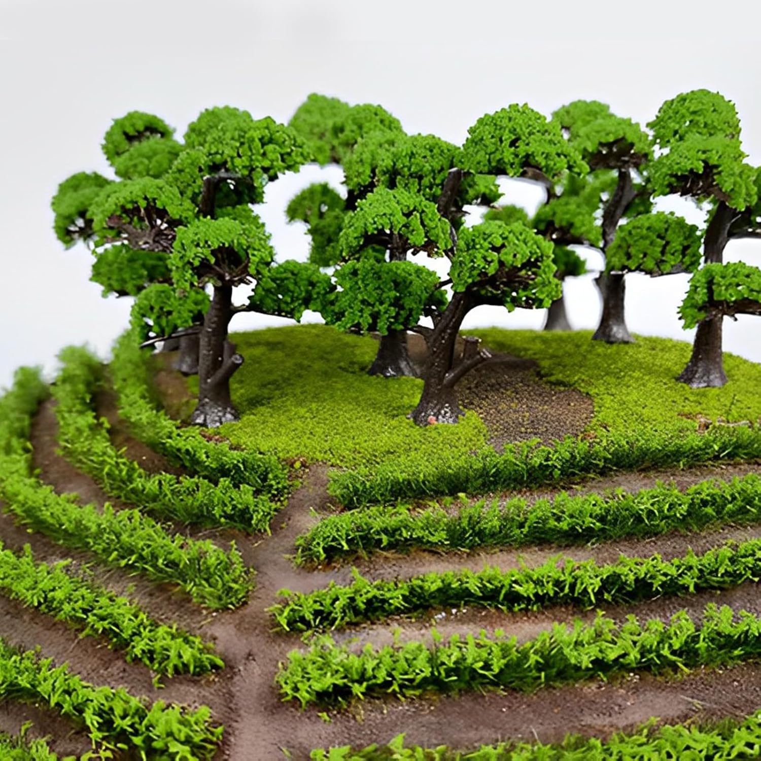 Warmtree 5 Pcs Static Grass Tuft Model Grass Tufts Railway Artificial Grass Miniature War Gaming Terrain DIY Model Railroad Scenery War Gaming Scenery (Light Green bar)
