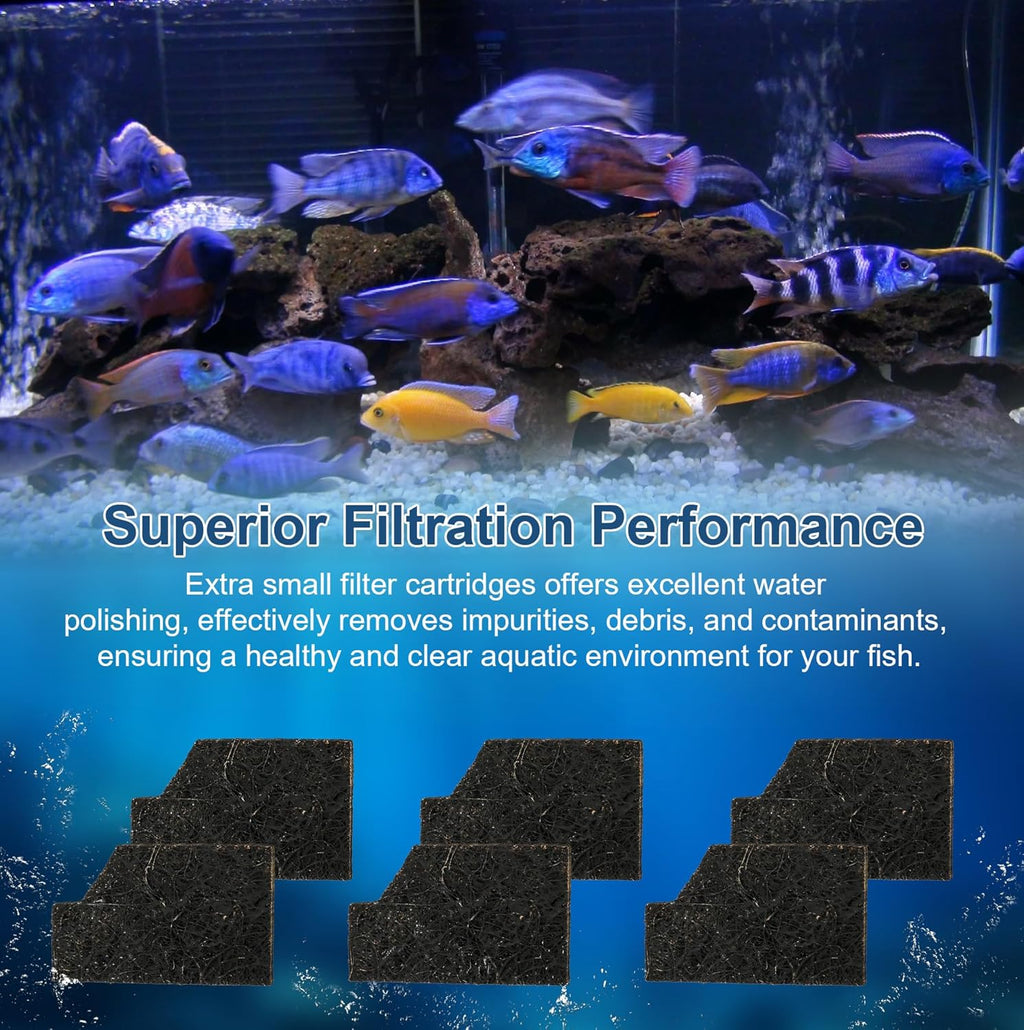 Extra Small Aquarium EcoRenew Filter Cartridges Replacement for Aqueon QuietFlow Internal Power Filter with SmartClean Technology 1-5 Gallon Aquarium, Fish Tank Filter Cartridge Fits -6Pack